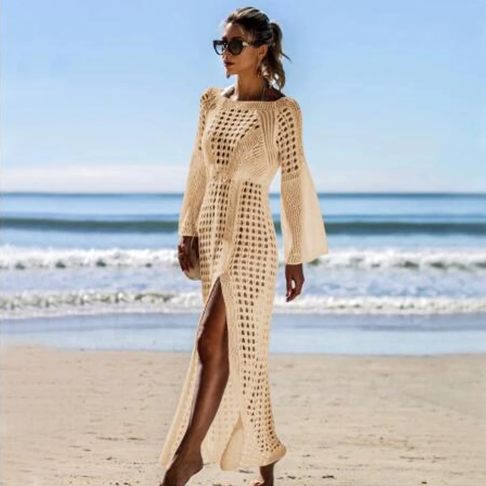Пикантные Blanco крючком бикини Cubre пляжная пальто Traje De Baño Cubre-Ups De Encaje Ropa De Playa De Punto бикини Cubrir вестей