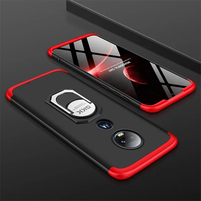 Red Black Чехол для Motorola Moto G7 Plus, роскошный полный защитный чехол с магнитным кольцом, противоударный чехол для MOTO G7 G6 G5s Plus, чехол - Color: Red Black