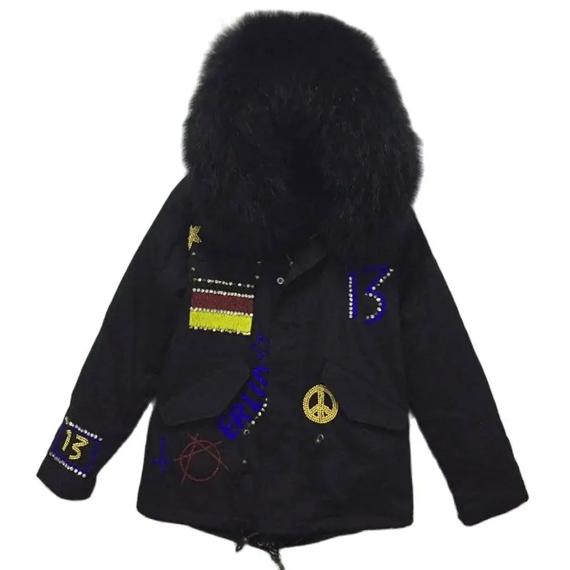 

Black Germany Winter Short Jacket Wear Black Fur Inside Fashion Winter Mr&Mrs Black Outwear Parka