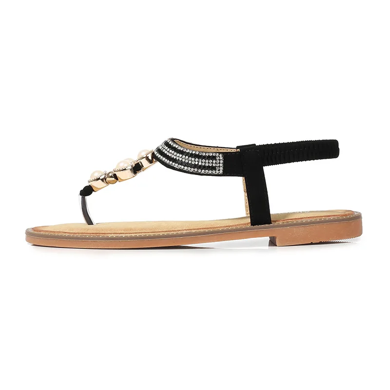 

2019 Summer New Style WOMEN'S Shoes Trend Versatile Pearl Elastic Band Lazy WOMEN'S Sandals