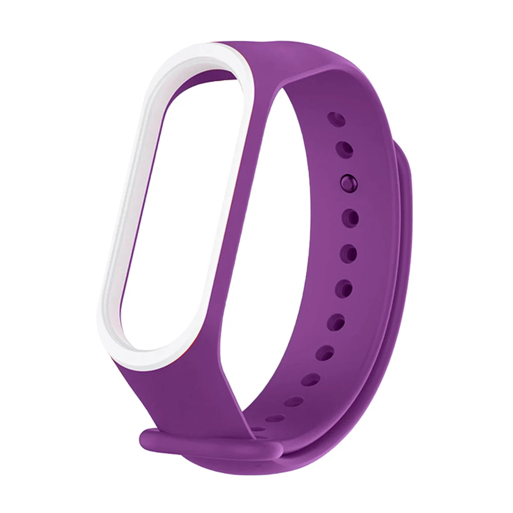 Rovtop силиконовый ремешок для Xiaomi mi 3 браслет ремешок для mi Band 3 ремешок для mi Band 3 сменные ремни - Цвет: purple n white