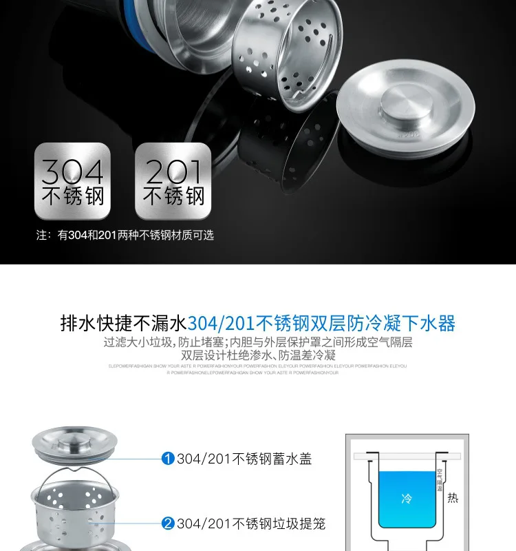 Drainer Производители оптовой продажи Европы shun nuo карточный осушитель дезодорирующий герметичный кухонный стальной водяной бак