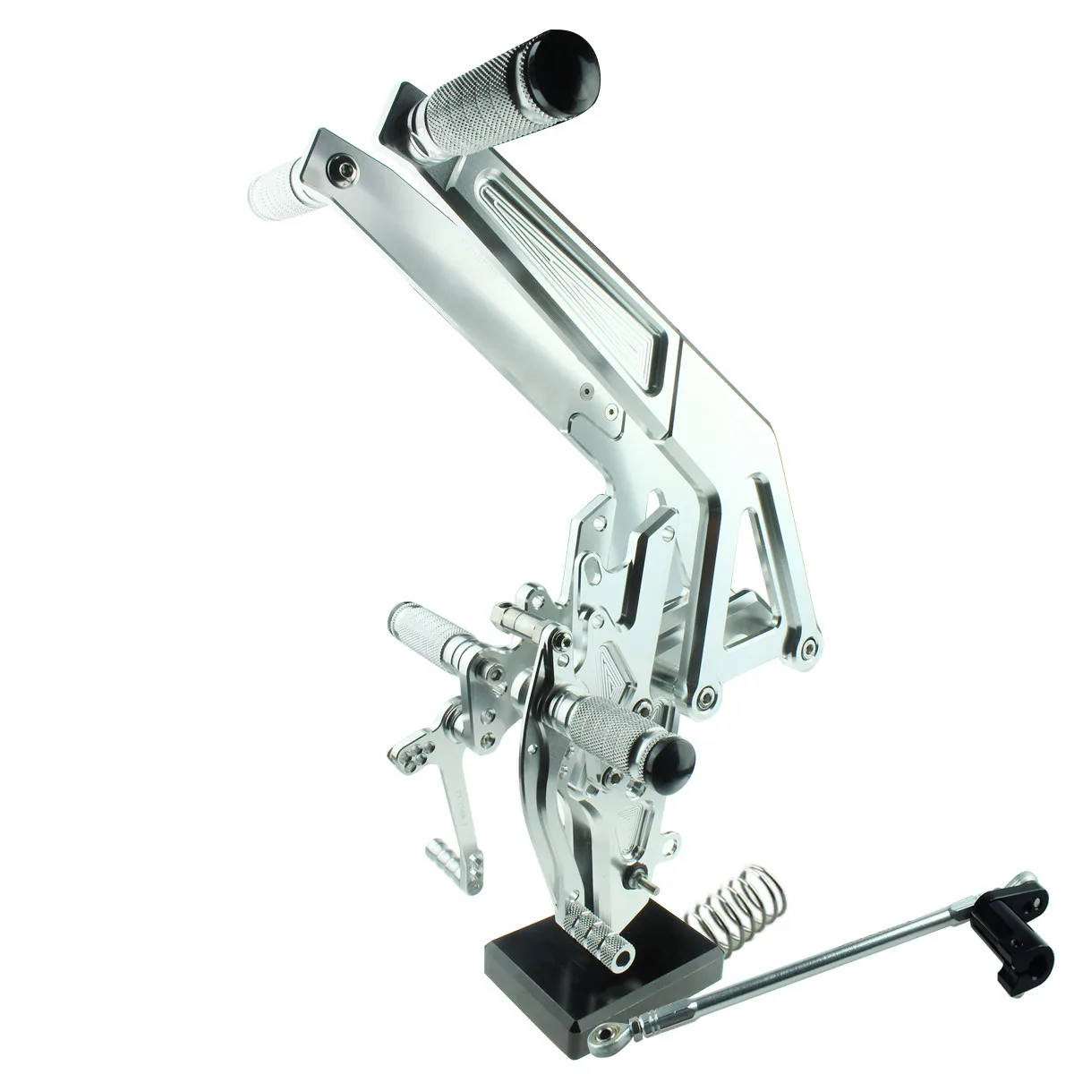 Для KAWASAKI Ninja 650R(ER-6f)/ER-6n 2012- CNC алюминиевый сплав Подножка для ног Педаль Peg Rearset задний Набор - Цвет: Silver