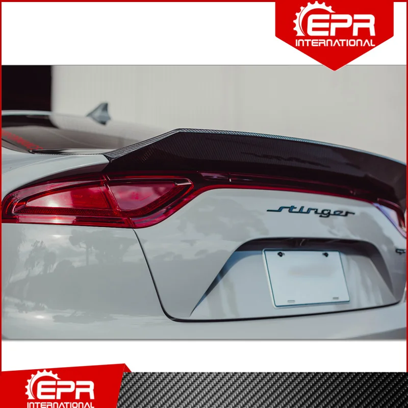For Kia Stinger EPA Style Carbon Fiber Rear Spoiler Stinger Glossy Carbon Trunk Wing Kit Bootlid