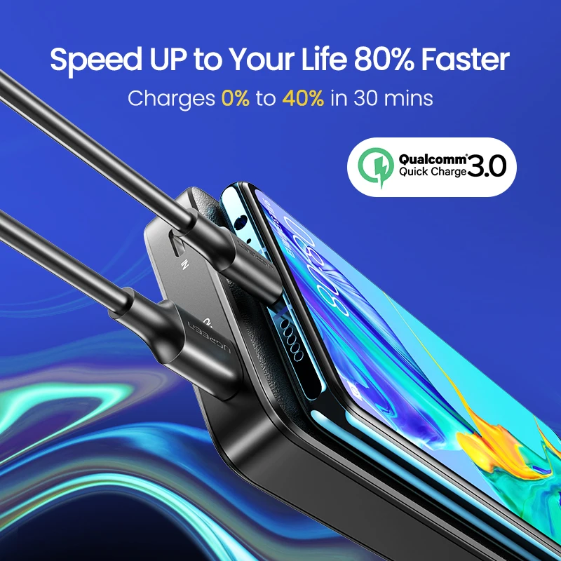 Ugreen power Bank 10000 мАч портативное быстрое зарядное устройство Быстрая зарядка 4,0 3,0 QC3.0 Qi Беспроводная зарядка для iPhone 11 Xs 8 PD повербанк