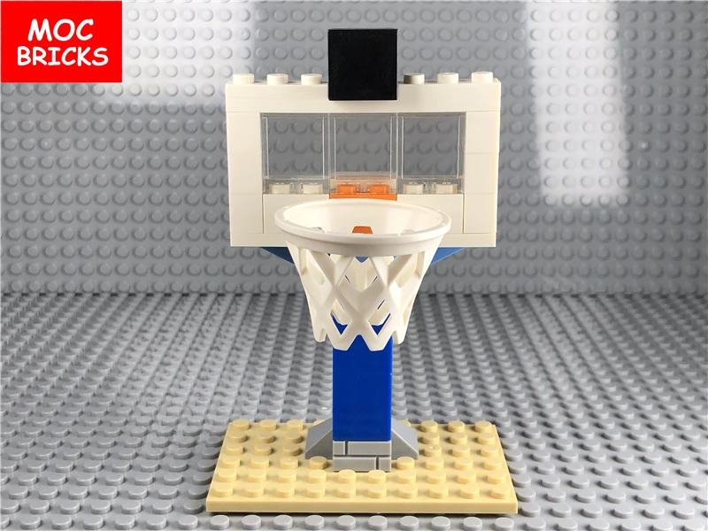 

2pcs/lot MOC Bricks DIY Basketball Stand Frame Ball Court Accessories Figures Building Blocks Dolls Toys for children gifts