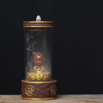 

LUWU Glass and ceramic incense burner cerative backflow incense monkey ceramic ornaments incense burner