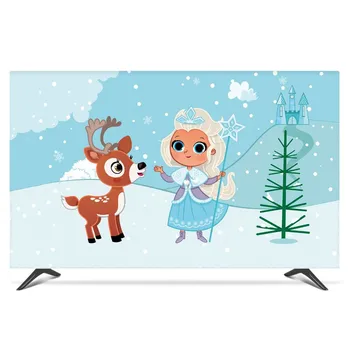

Custom 19" - 80" 22 inch 75 inch Decorative Hood Cover for Screen LCD TV PC Girl Princess Reindeer Waterproof Blue