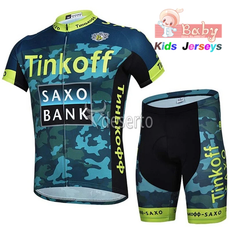 Tinkoff детский флуоресцентный Комплект Джерси для велоспорта с коротким рукавом, детская одежда для велоспорта Go Pro, летняя одежда для мальчиков и девочек - Цвет: 8