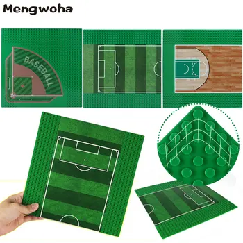 

32*32 Dots Classic Football Baseball Basketball Baseplate Building Blocks Creator DIY bricks Plate Toys for children