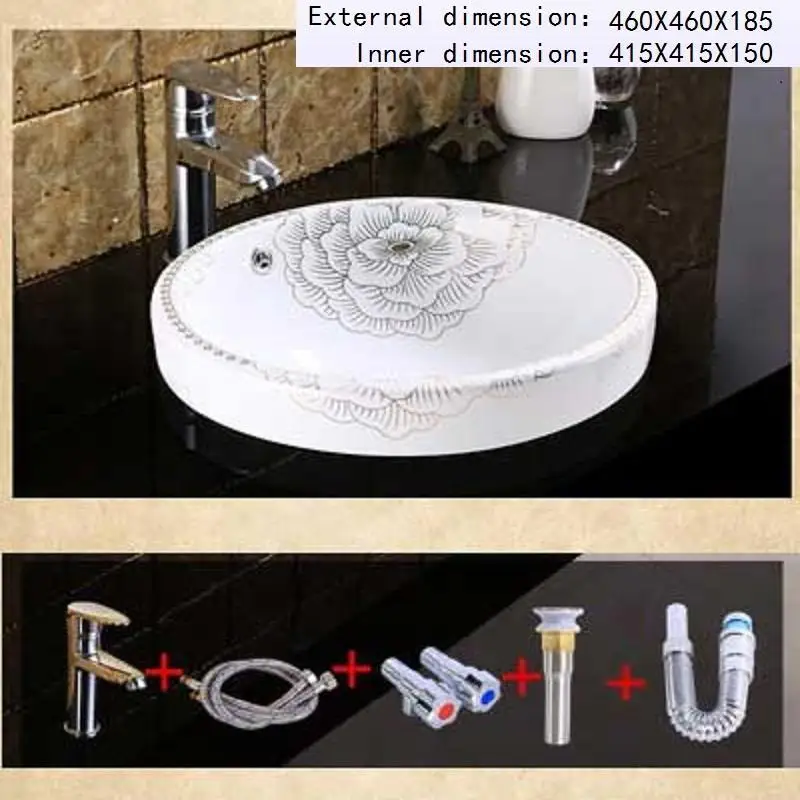 Version K Evier Sobre Encimera Black Banyo Lavabo Vanity Para Lavandino Bagno Wastafel Cuba Pia Banheiro умывальник для ванной комнаты - Цвет: Version K