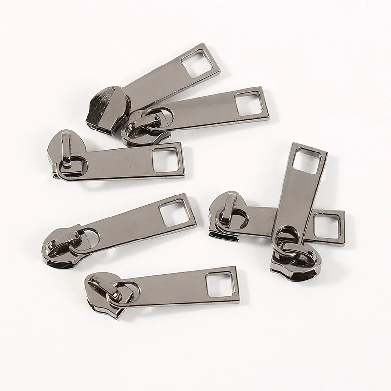 Zipper Repair Kit 10Pcs #5 Sliders Zipper Pull Metal Zipper Head DIY Clothing Bags Repair Replace Kit Accessories zipper repair kit,zipper pullers,zipper sliders,zipper heads,zipper accessories