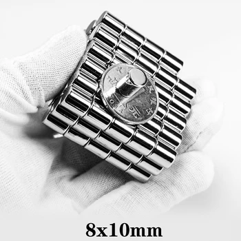 

5~100PCS 8x10 mm Super Strong Cylinder Rare Earth Magnet Round Neodymium Magnets 8mm x 10mm Small Magnet Disc 8*10 mm N35 8x10mm