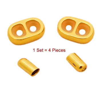 

5 Sets/ lot Golden Color Double-hole Buckles Set Adjustable Length Chain Clasp Connector & End Fitting For Diy Bracelet