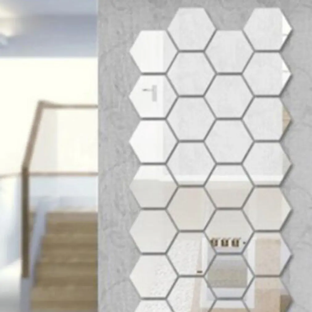 

Honeycomb Thickening PVC Self Adhesive Sticker Crystal Stereo Mirror Wall Sticker Waterproof Background Wallpaper Home Ornament
