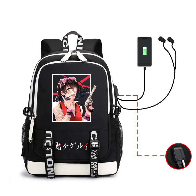 Kakegurui Backpack Anime Jabami Yumeko Plus Ultra Multifunction USB Charging Laptop Shoulder Unisex Travel School Bags Girl Boys