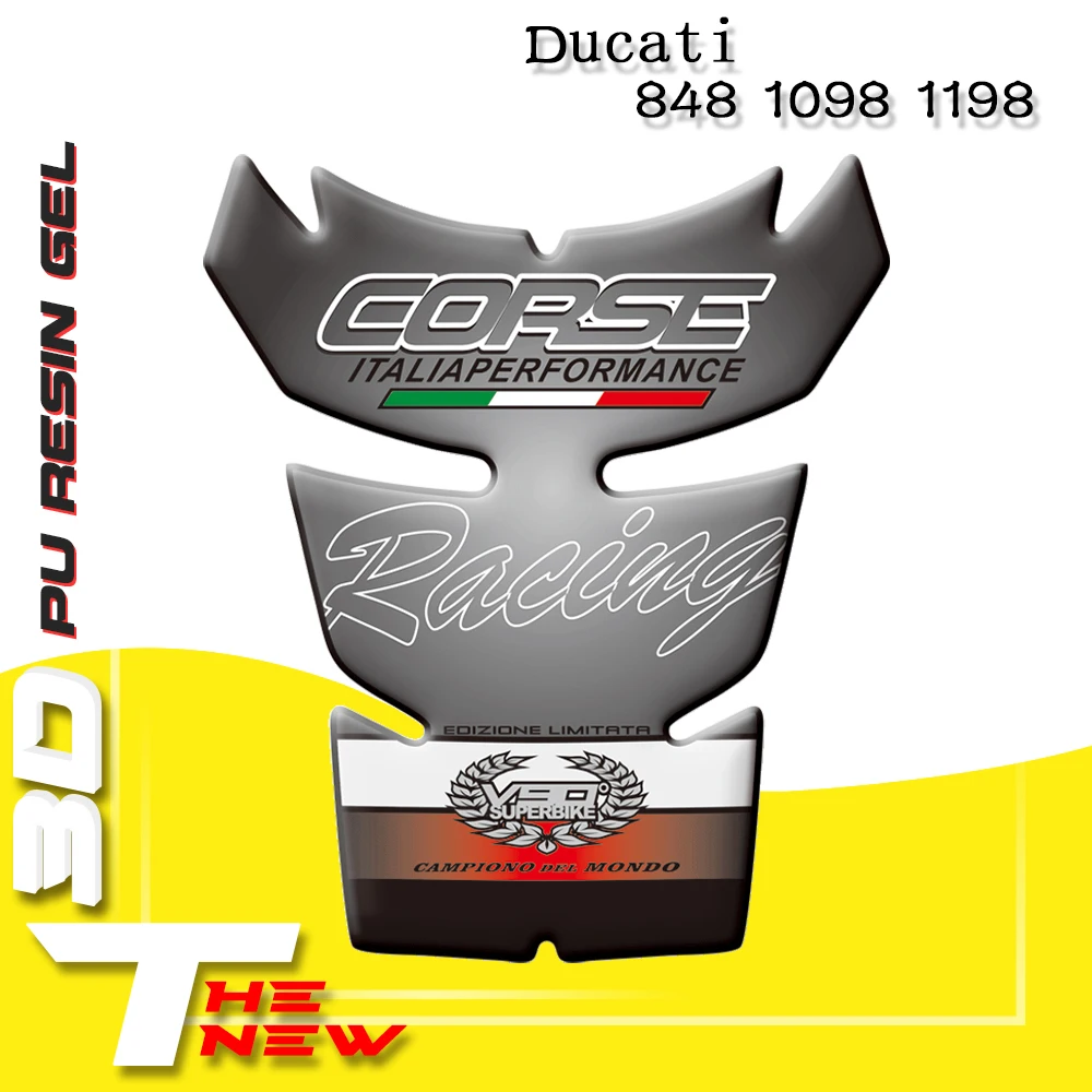 Motorcycle Stickers Fuel Tank Sticker Fishbone Protective Decals For Ducati 848 1098 1198 3D Pad | Автомобили и мотоциклы