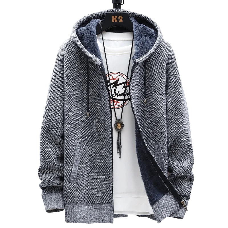 Sweater Coat Men 2020 Winter Thick Warm Hooded Cardigan Jumpers Men Striped Wool Liner Zipper Fleece Coats Men Sweaters Sweater Coat Men 2020 Winter Thick Warm Hooded Cardigan Jumpers Men Striped Wool Liner Zipper Fleece Coats Men Sweaters