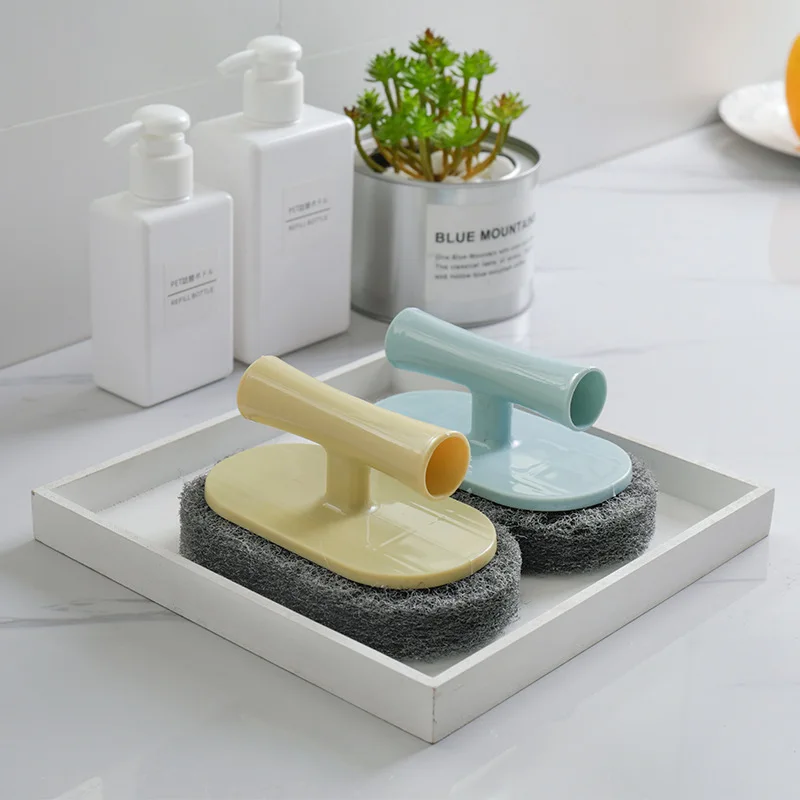 Portable 3 Colors Car Wash T-handle Wax Polishing Compound Sponge Tyre Brush Brush Bathtub Sponge For Kitchen Accessories