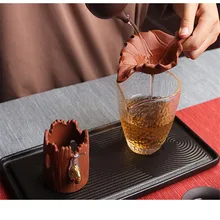 Набор для чая ism, наборы для утечек чая, кухонные аксессуары для чайного стола, декор для чайной церемонии, керамический фильтр, фиолетовая глина, ситечко для чая с основанием