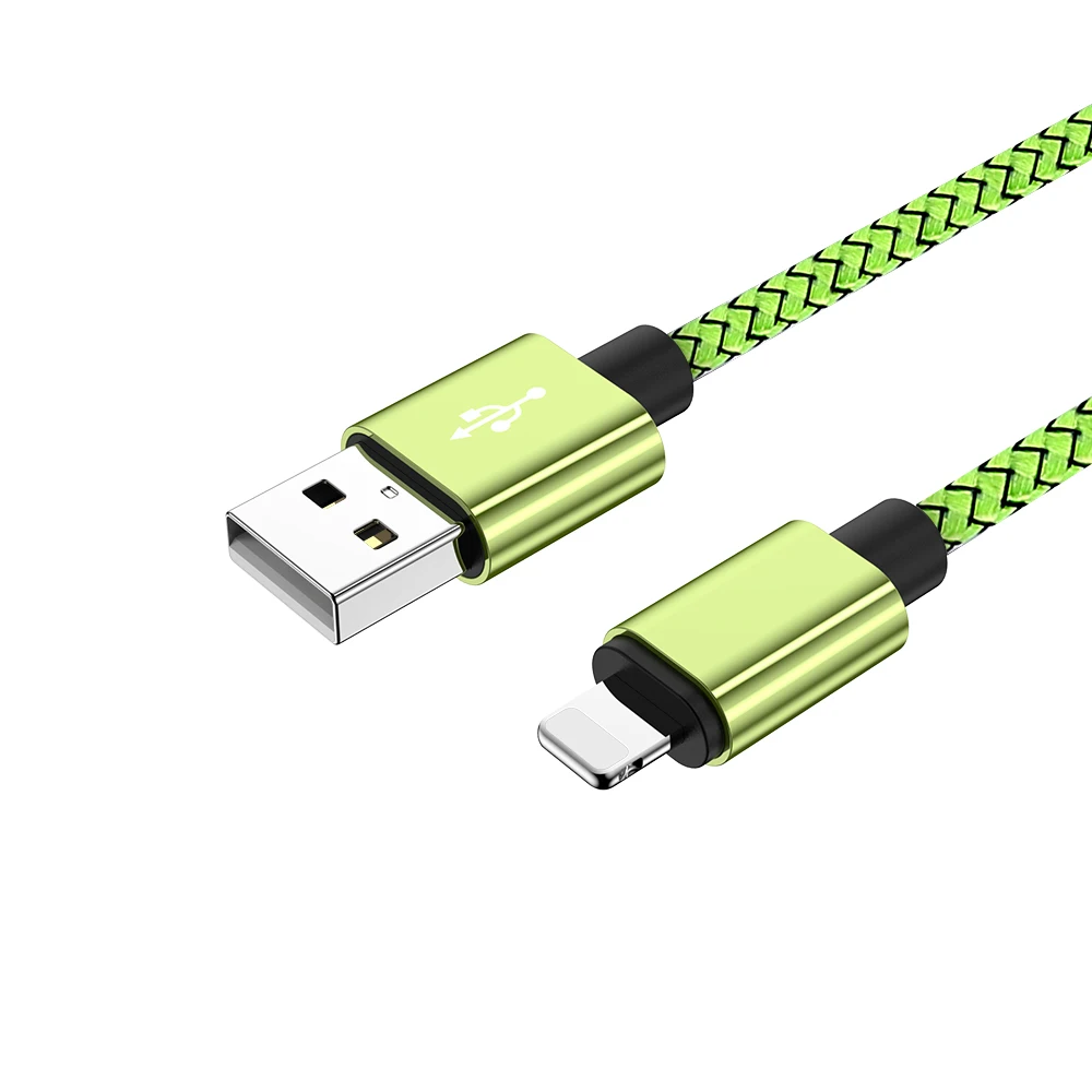 USB кабель зарядное устройство для iPhone XR 7 8 6 s 6s Plus X Xs Max 11 Pro 5S SE iPad Mini 4 провод для быстрой зарядки 2 м 3 м длинный провод для передачи данных - Цвет: Зеленый