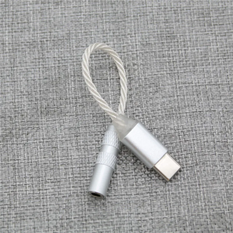 silver PIZEN Тип C до 3,5 мм усилитель для наушников адаптер USB ЦАП кабель конвертер 384 кГц/32 бит для Android xiaomi WIN10 PC MAC ipad pro - Цвет: silver