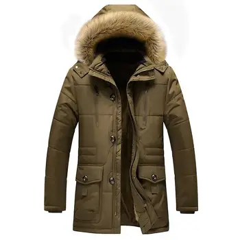 

Plus Size 7XL Winter Jacket Men Thick Warm Parkas Wool Liner Hooded Men's Coat Male Outwear Windproof Multi-pocket Jacket