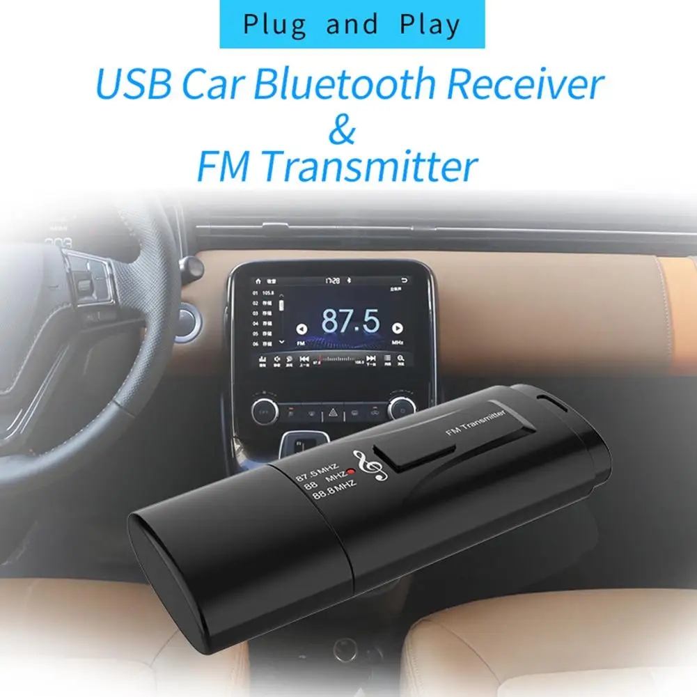 Автомобильный USB Bluetooth 5,0 приемник адаптер аудио fm-передатчик беспроводной адаптер легкий портативный адаптер