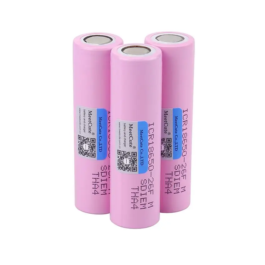 Meetcute 18650 18650 2600mAh литий-ионный ICR18650-26FM 3,7 V Перезаряжаемый 18650 аккумулятор для samsung 26F для фонарика - Цвет: 3pcs