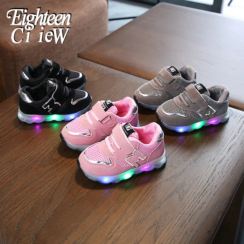 Size 21-30 Glowing Sneakers Children Shoes with Light Kids Led Up LED Slipper Boys Girls Baby Luminous | Детская одежда и обувь