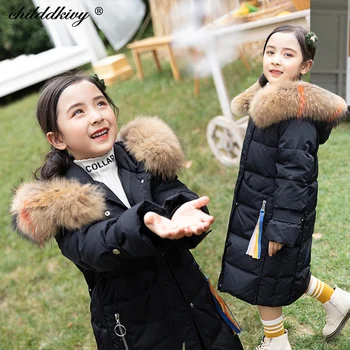 

-30 Degree Children Winter Down Jacket Warm Girls and boys Snowsuit Coat Baby Clothes Kids Clothes Children parka for girl 4-10Y