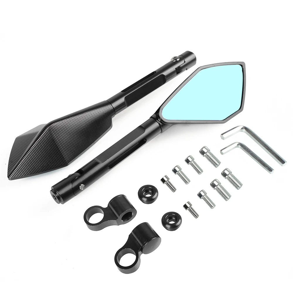 CNC Алюминий боковые зеркала заднего вида для KAWASAKI Z125 Z 250 350 650 750 800 Z 900 Z1000 Z1000SX ниндзя 650 1000 - Цвет: black