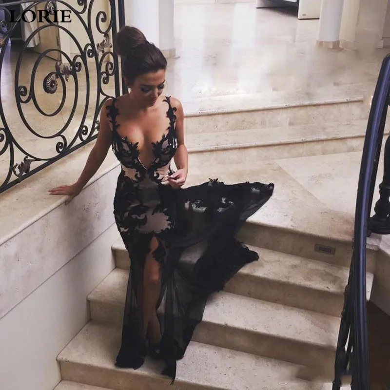 LORIE сексуальное свадебное платье Русалка Глубокий v-образный вырез Vestidos de novia Боковой разрез Аппликация Кружева богемные свадебные платья