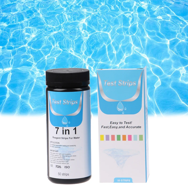 50strips/Box 7 in1 Aquarium Fish Tank Water Tropical PH Test Strips Kit Nitrite Nitrate