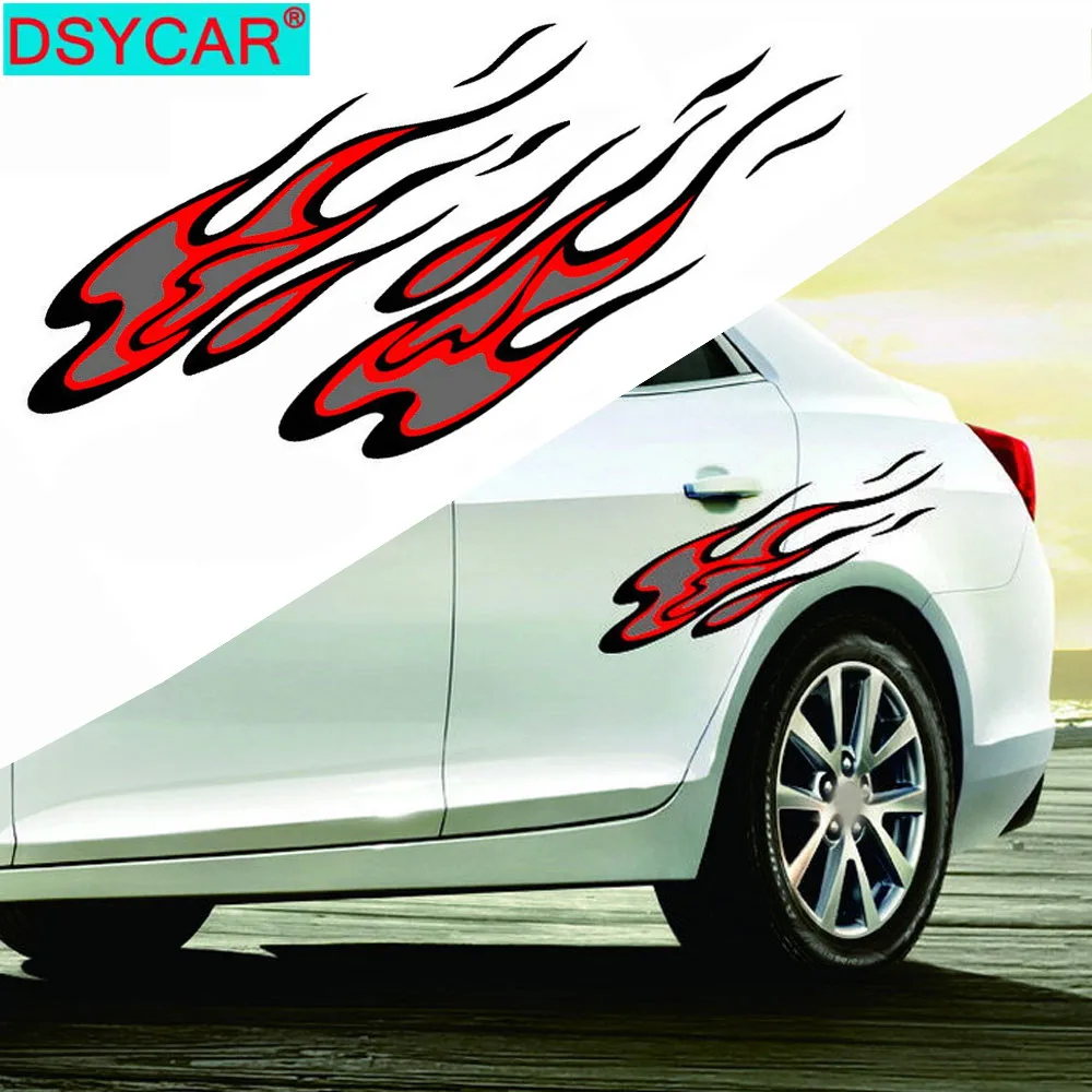 DSYCAR 1 пара наклейка с изображением огня имитация красная пламенем подходит для