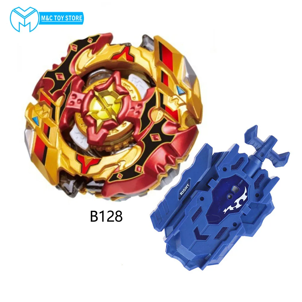 B128 and launcher Все спиннинговые игрушки с пусковыми установками, лопнутые игрушки GT B131 bables Toupie metal fusion God Tops, спиннинговые игрушки Bey Toy - Цвет: B128 and launcher