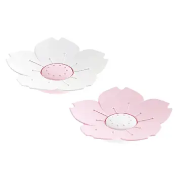 

2pcs Draining Cherry Blossom Soap Dish Soap Box Plate Flower Cherry Blossom Soap Plastic Box Holder