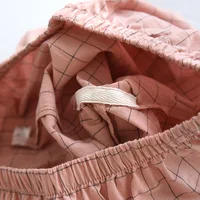 Summer new couple pajamas two-piece men's plaid short-sleeved shorts 100% cotton gauze ladies simple home service set sleepwear - Image 6