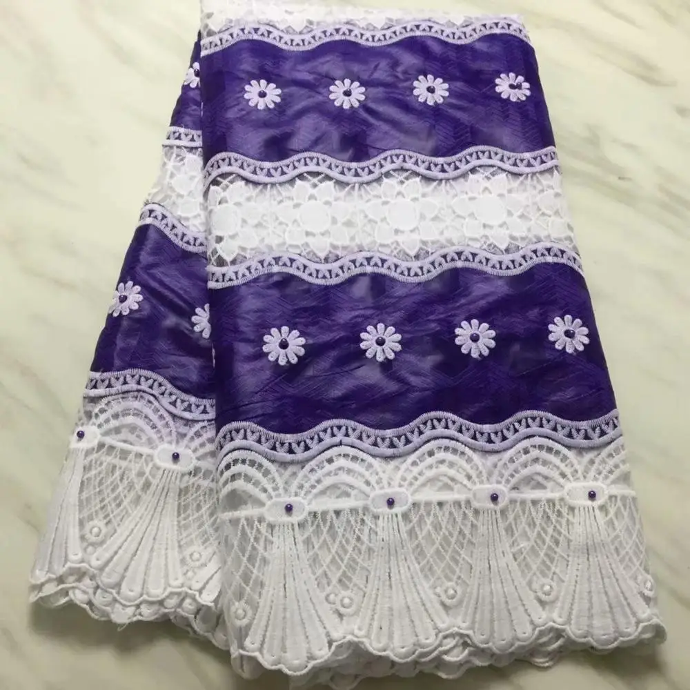 Африканская морская Базен парча Дамасская ткань для Femme Robe Базен Riche Brode со швейцарским хлопковым кружевом 5 ярдов PL01