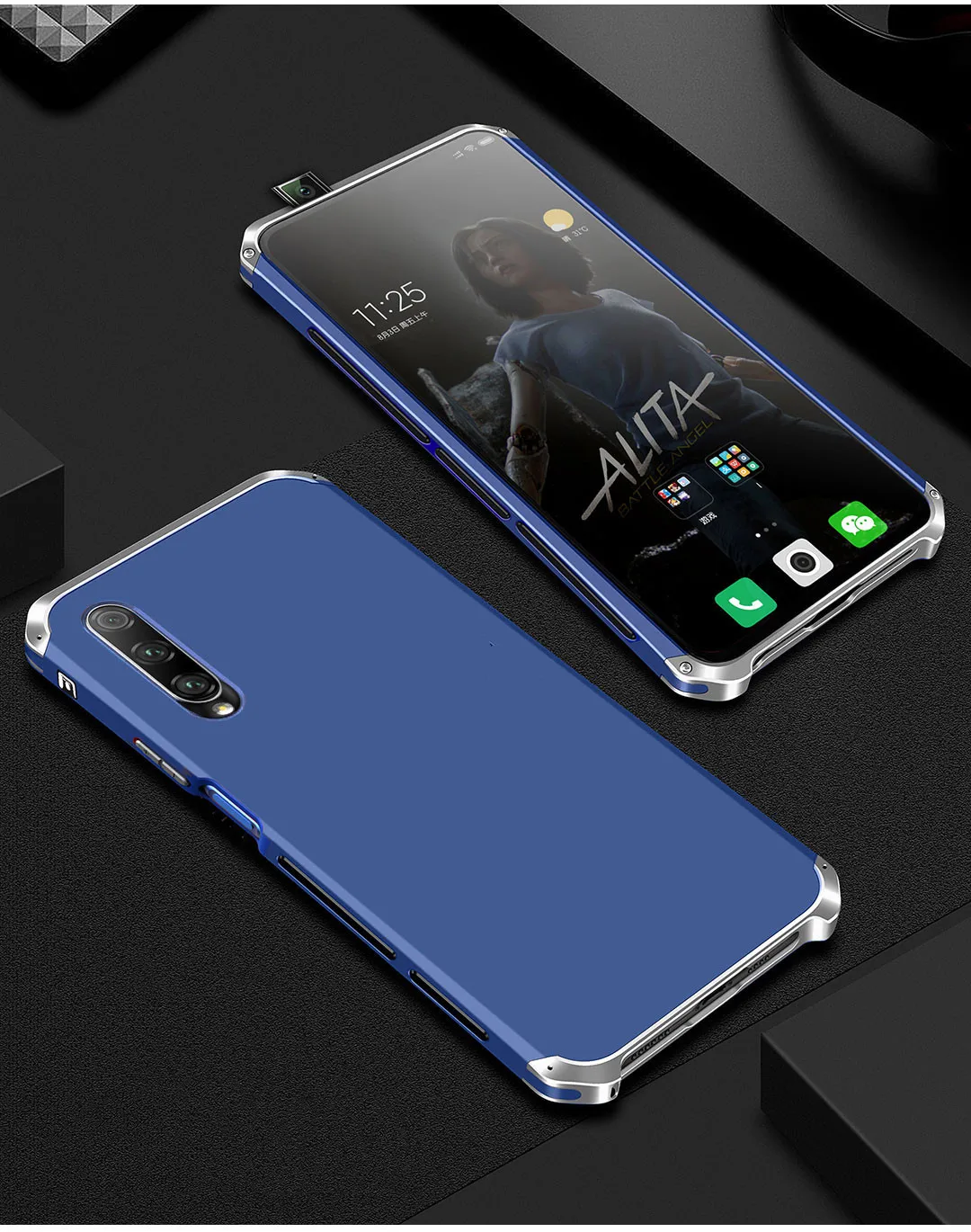 Blue silver Роскошный противоударный бронированный металлический чехол для huawei honor 9X 9X PRO резиновый полный защитный чехол для huawei honor 9x 9x pro - Цвет: Blue silver