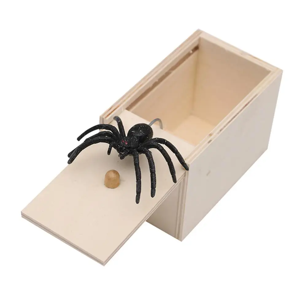 Boîte en bois d'araignée simulée pour enfants, jouets de farce d'Halloween,  fausse langue, salle, lampe à pouce, boîte à bonbons d'éjection, jouets  amusants pour enfants - AliExpress