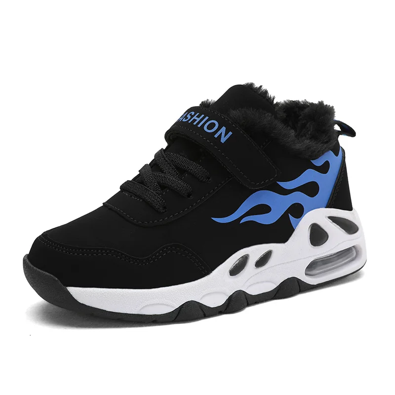 Breathable Sneakers Shoe ULKNN Boys Winter Casual Students Childrens Snow Plush Red