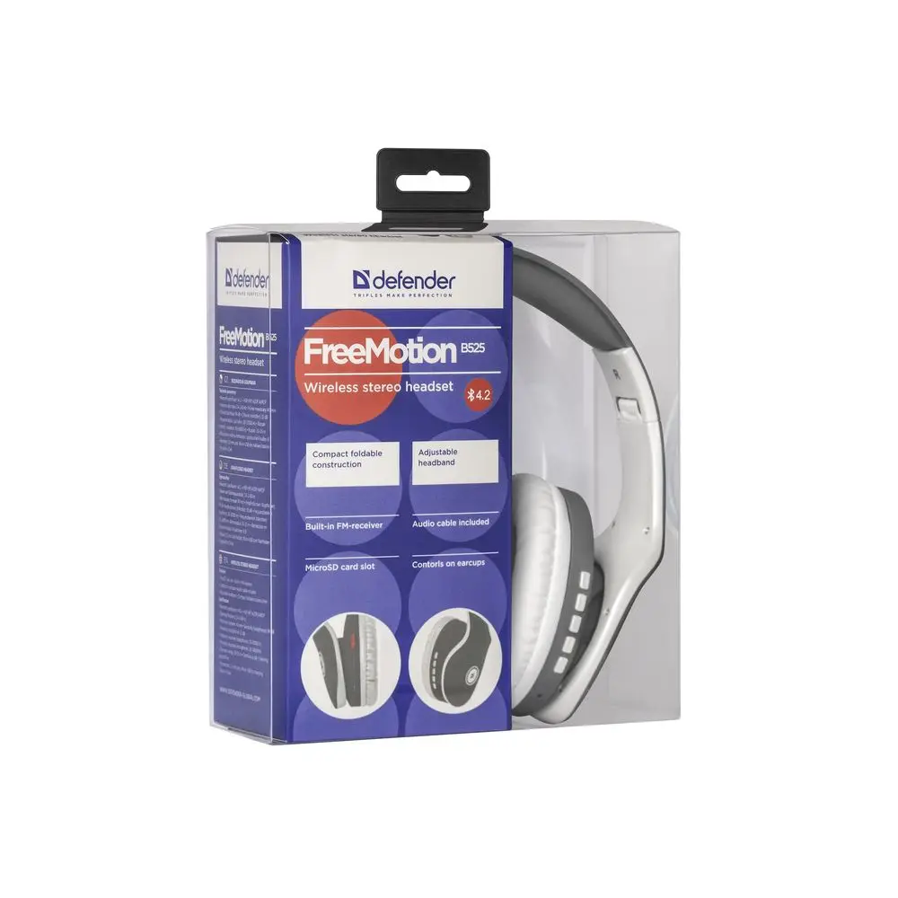 Гарнитура FreeMotion B525 серый+белый, Bluetooth