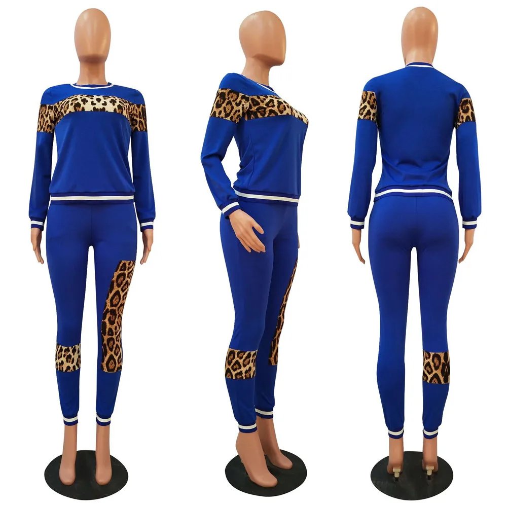 thumbnail image 1 of Conjunto de dos piezas de camuflaje de leopardo 2024, traje deportivo para mujer, sudadera de manga larga y pantalones deportivos, chándal informal para correr para mujer, 1 of 5
