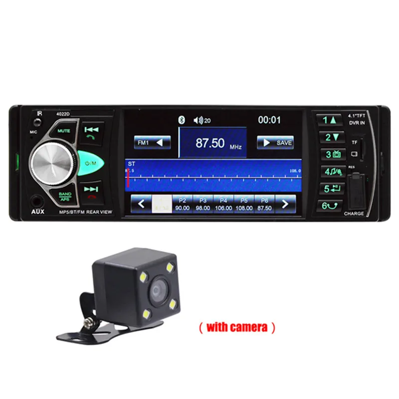 4,1 дюймов HD автомобильное радио MP5 плеер Bluetooth музыка Hands-free вызов автомобиля сенсорный экран стерео FM радио 4022D с задней камерой