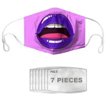 

NOISYDESIGNS Pink Lips Pattern Reusable Windproof Mouth Mask Anti Dust Face Mask for Women Outdoor Cycling Half Face Masks