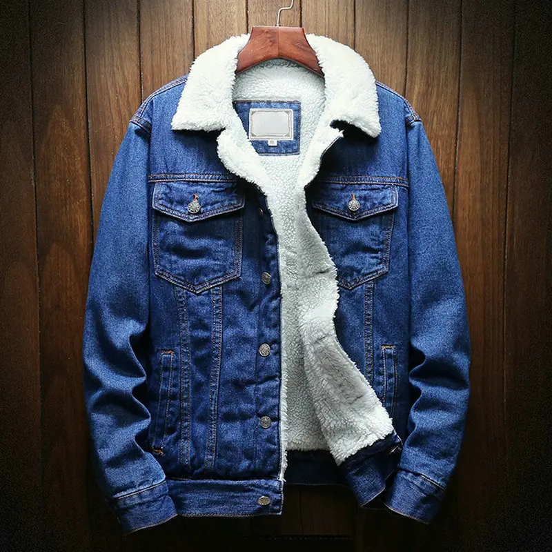Kopen Streetwear Mannen Jas En Jas Warme Fleece Denim Jas 2020 Winter Mode Heren Jean Jas Uitloper Mannelijke Plus Size