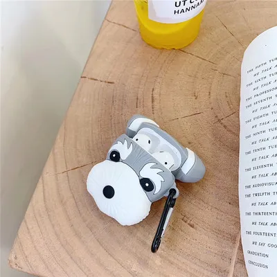 Для AirPods чехол 3D милый мопс Bago Dog чехол для наушников для Apple Airpods 2 забавная Защитная крышка для гарнитуры с карабином - Цвет: SCT090