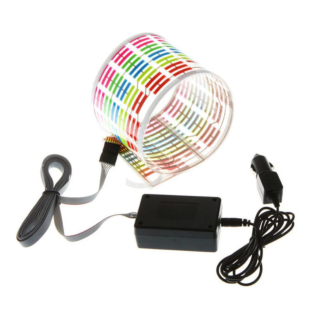 Автомобильный светодиодный музыкальный ритм RGB Вспышка Свет Звук Активированный сенсор эквалайзер задний стикер для лобового стекла Стайлинг неоновые лампы - Испускаемый цвет: 70x16CM