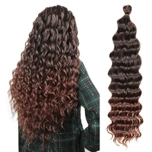 

Ocean Wave Braiding Hair 24Inch Synthetic Pre Stretched Crochet Hair Extentions Soft Afro Curls Water Wave Blonde Crochet Braids